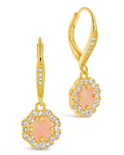 Load image into Gallery viewer, Bezel Frame Rose Petal Short Drop Earrings
