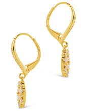 Load image into Gallery viewer, Bezel Frame Rose Petal Short Drop Earrings
