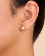 Load image into Gallery viewer, Sterling Silver 6mm Opal Earring Studs - In SIlver or 14K Gold Plated
