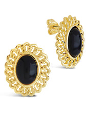 Load image into Gallery viewer, Ainsley Onyx Statement Stud Earrings
