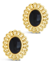 Load image into Gallery viewer, Ainsley Onyx Statement Stud Earrings

