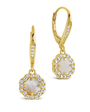 Load image into Gallery viewer, Bezel Frame Rose Petal Short Drop Earrings

