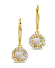 Load image into Gallery viewer, Bezel Frame Rose Petal Short Drop Earrings
