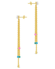 Load image into Gallery viewer, Delmare Enamel &amp; Pearl Dangle Earrings
