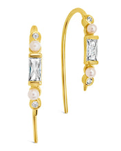 Load image into Gallery viewer, Nadia CZ &amp; Pearl Threader Earrings

