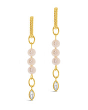 Load image into Gallery viewer, Ivanna CZ Charm Pearl Dangle Earrings

