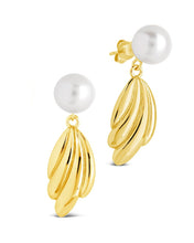 Load image into Gallery viewer, Chérie Pearl Shell Drop Stud Earrings
