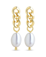 Load image into Gallery viewer, Hana Chain Drop Pearl Earrings
