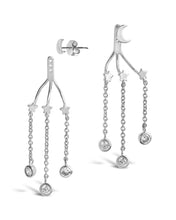 Load image into Gallery viewer, CZ Moon &amp; Star Jacket Earrings
