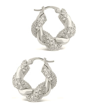 Load image into Gallery viewer, Florence CZ Twist Hoop Earrings
