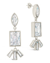 Load image into Gallery viewer, Bella Square &amp; Oval CZ Drop Earrings
