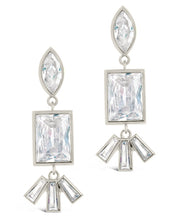 Load image into Gallery viewer, Bella Square &amp; Oval CZ Drop Earrings
