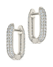 Load image into Gallery viewer, Mara CZ Rectangle Hoop Earrings
