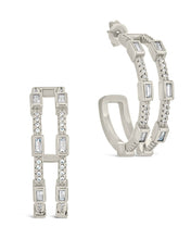 Load image into Gallery viewer, Neah CZ Station Hoop Earrings
