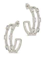Load image into Gallery viewer, Neah CZ Station Hoop Earrings
