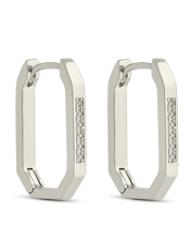 Load image into Gallery viewer, Aria Geometric CZ Micro Hoop Earrings
