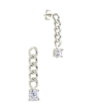 Load image into Gallery viewer, Phoebe CZ Chain Link Drop Stud Earrings
