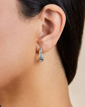 Load image into Gallery viewer, Casey Rectangular CZ Hoop Earrings
