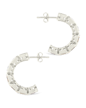 Load image into Gallery viewer, Nyssa Bezel CZ Station Hoop Earrings
