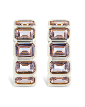 Load image into Gallery viewer, Nyssa Bezel CZ Station Hoop Earrings
