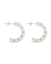 Load image into Gallery viewer, Nyssa Bezel CZ Station Hoop Earrings
