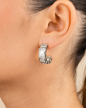 Load image into Gallery viewer, Nyssa Bezel CZ Station Hoop Earrings
