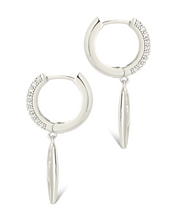 Load image into Gallery viewer, Bliss CZ Anchor Chain Micro Hoop Earrings
