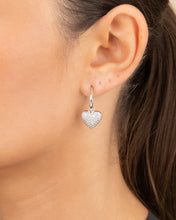 Load image into Gallery viewer, Disco Heart CZ Micro Hoop Earrings
