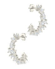 Load image into Gallery viewer, Keziah Geo Cut CZ Hoops
