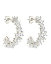Load image into Gallery viewer, Keziah Geo Cut CZ Hoops
