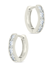 Load image into Gallery viewer, Anwen Emerald Cut CZ Hoops
