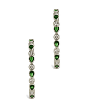 Load image into Gallery viewer, Bezel Set Mixed CZ Hoops
