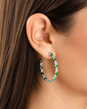 Load image into Gallery viewer, Bezel Set Mixed CZ Hoops
