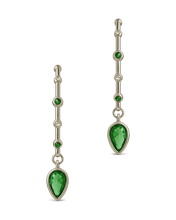 Load image into Gallery viewer, Bezel CZ Station Hoop Earrings
