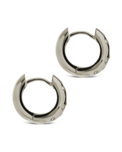 Load image into Gallery viewer, Mixed CZ Chunky Huggie Hoops
