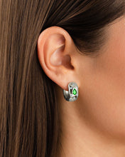 Load image into Gallery viewer, Mixed CZ Chunky Huggie Hoops
