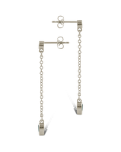 Load image into Gallery viewer, Delicate Chain Link CZ Drop Earrings
