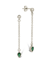 Load image into Gallery viewer, Delicate Chain Link CZ Drop Earrings
