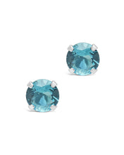 Load image into Gallery viewer, Sterling Silver 7mm Rainbow CZ Studs
