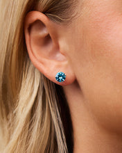 Load image into Gallery viewer, Sterling Silver 7mm Rainbow CZ Studs
