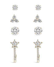 Load image into Gallery viewer, Sterling Silver 4pc Everyday CZ Earring Set
