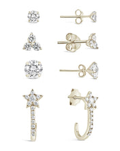 Load image into Gallery viewer, Sterling Silver 4pc Everyday CZ Earring Set
