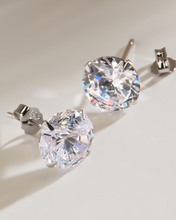Load image into Gallery viewer, Sterling Silver 8mm CZ Stud Earrings
