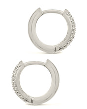 Load image into Gallery viewer, Sterling Silver Pave CZ Infinity Hoop Earrings
