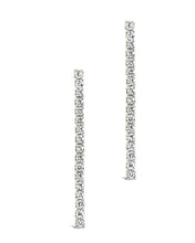 Load image into Gallery viewer, Sterling Silver CZ Linear Drop Earrings
