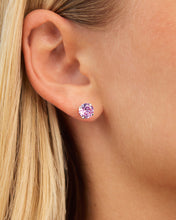 Load image into Gallery viewer, Sterling Silver 7mm Rainbow CZ Studs
