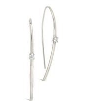 Load image into Gallery viewer, Sterling Silver CZ Studded Threader Earrings
