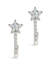 Load image into Gallery viewer, Sterling Silver CZ Star Jacket Earrings
