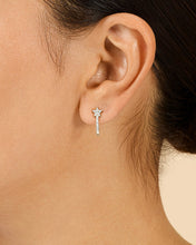 Load image into Gallery viewer, Sterling Silver CZ Star Jacket Earrings
