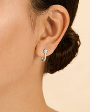 Load image into Gallery viewer, Sterling Silver CZ Star Jacket Earrings
